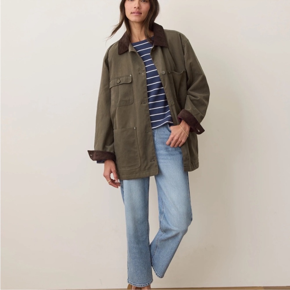 Marine Layer Khaki and Dark Brown Utility Jacket - worn ONCE - Picture 5 of 13